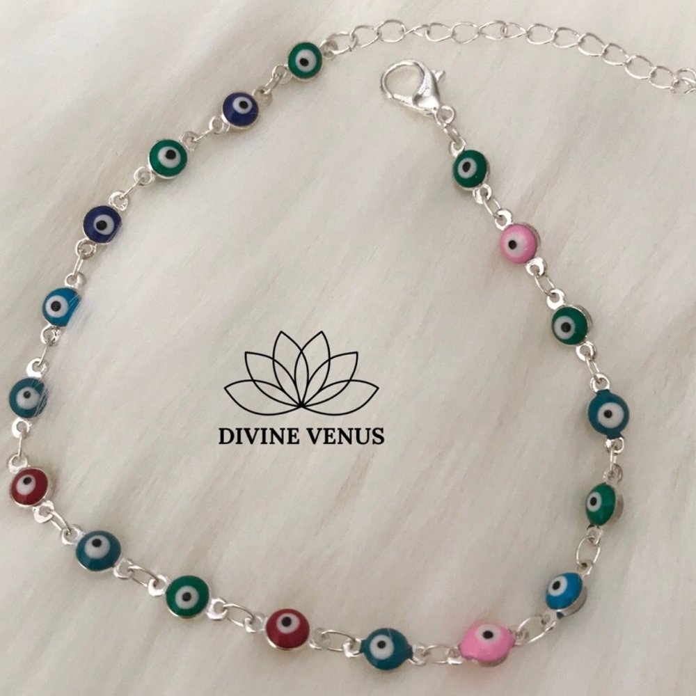 Evil Eye Colorful Anklet - Picture 2 of 4